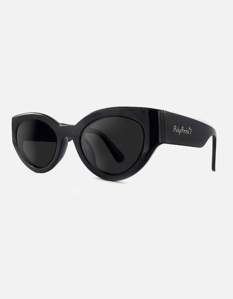 Chunky 'Zante' Cateye Sunglasses in Black