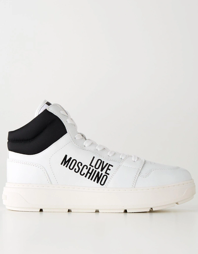 90s Style High Top Trainer - White And Black