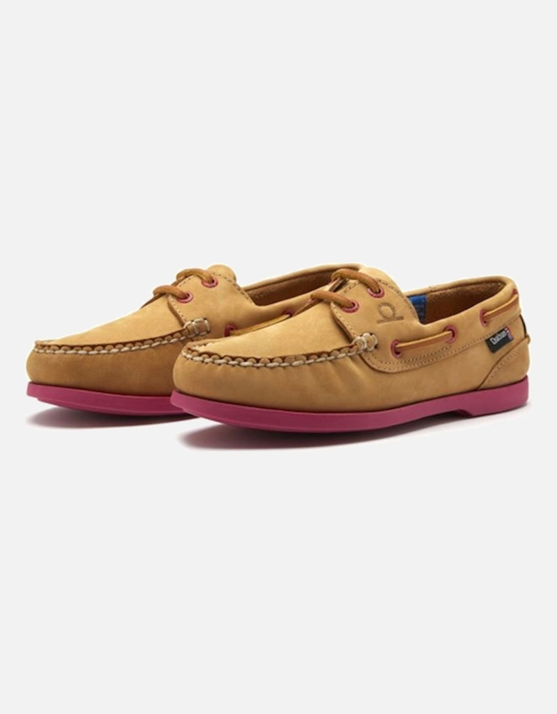 Women's Pippa II G2 Leather Boat Shoes Tan/Pink