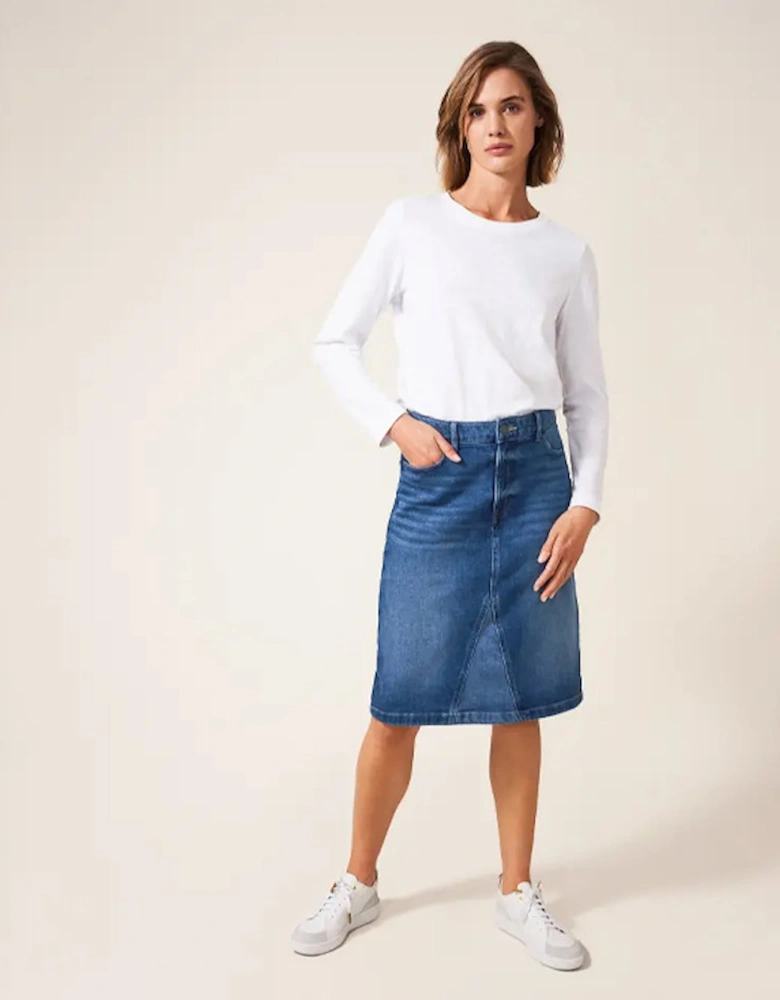 Women's Jemma Denim Skirt Mid Denim