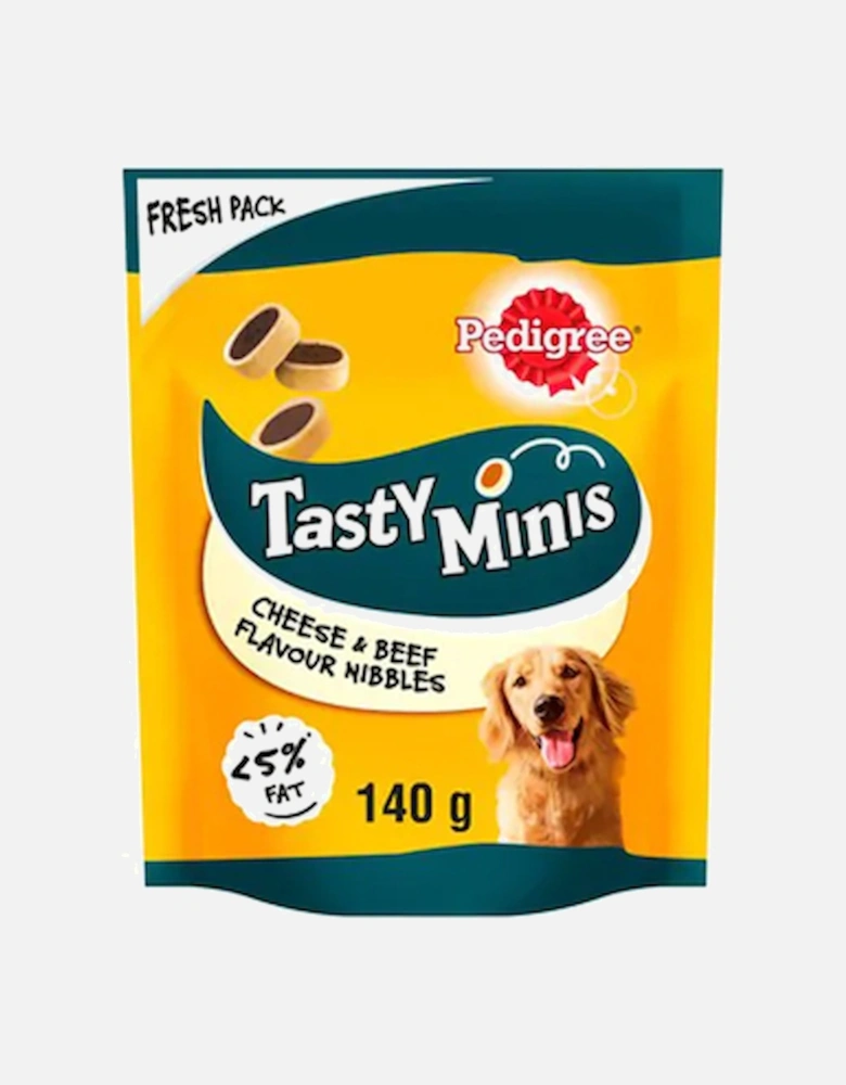 Tasty Minis Dog Treats Cheese & Beef Flavour Nibbles 140g