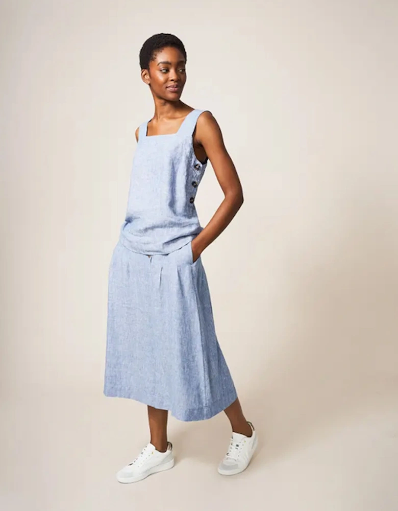 Women's Ciara Linen Skirt Chamb Blue