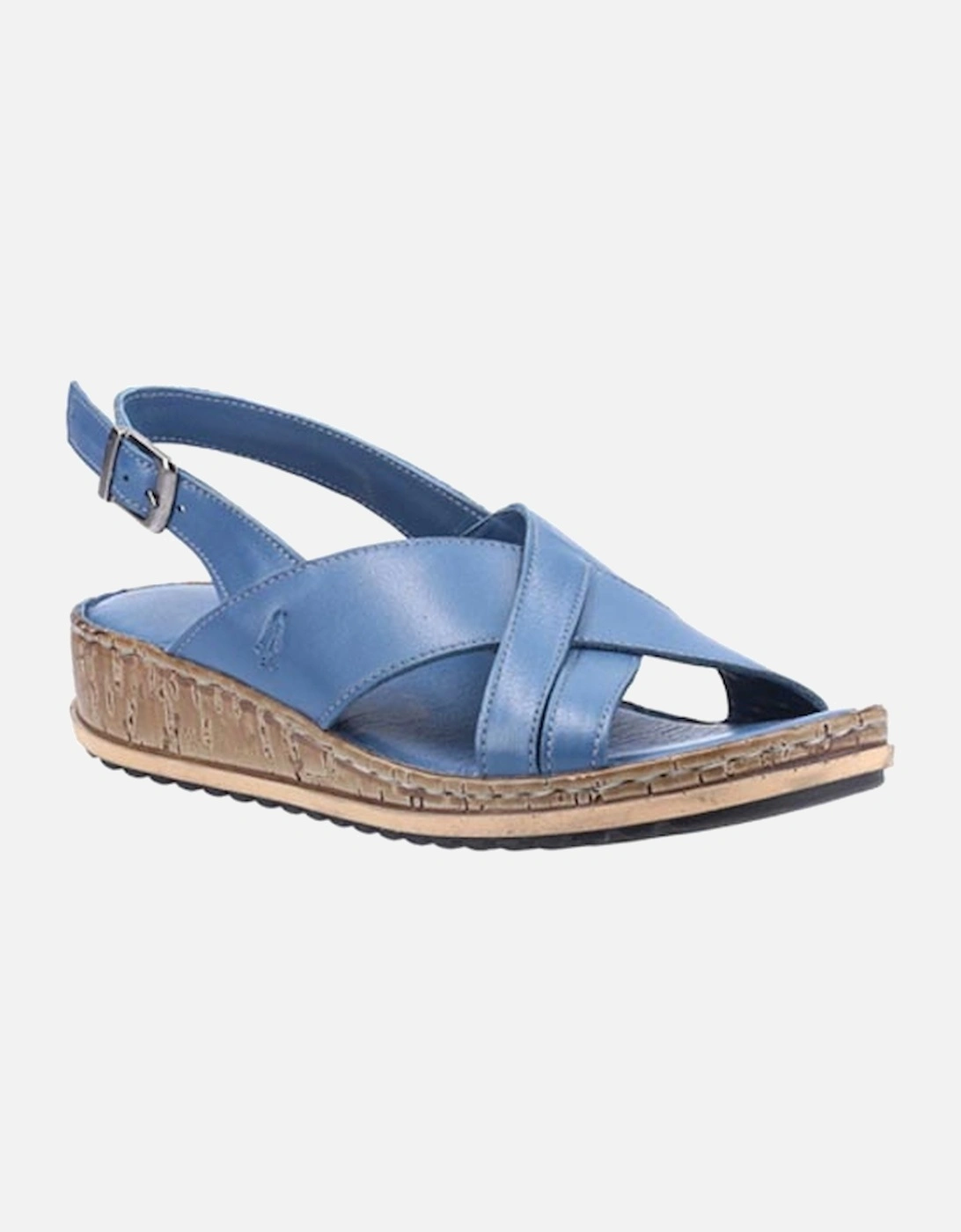 Women's Elena Cross Over Leather Sandals Blue, 5 of 4