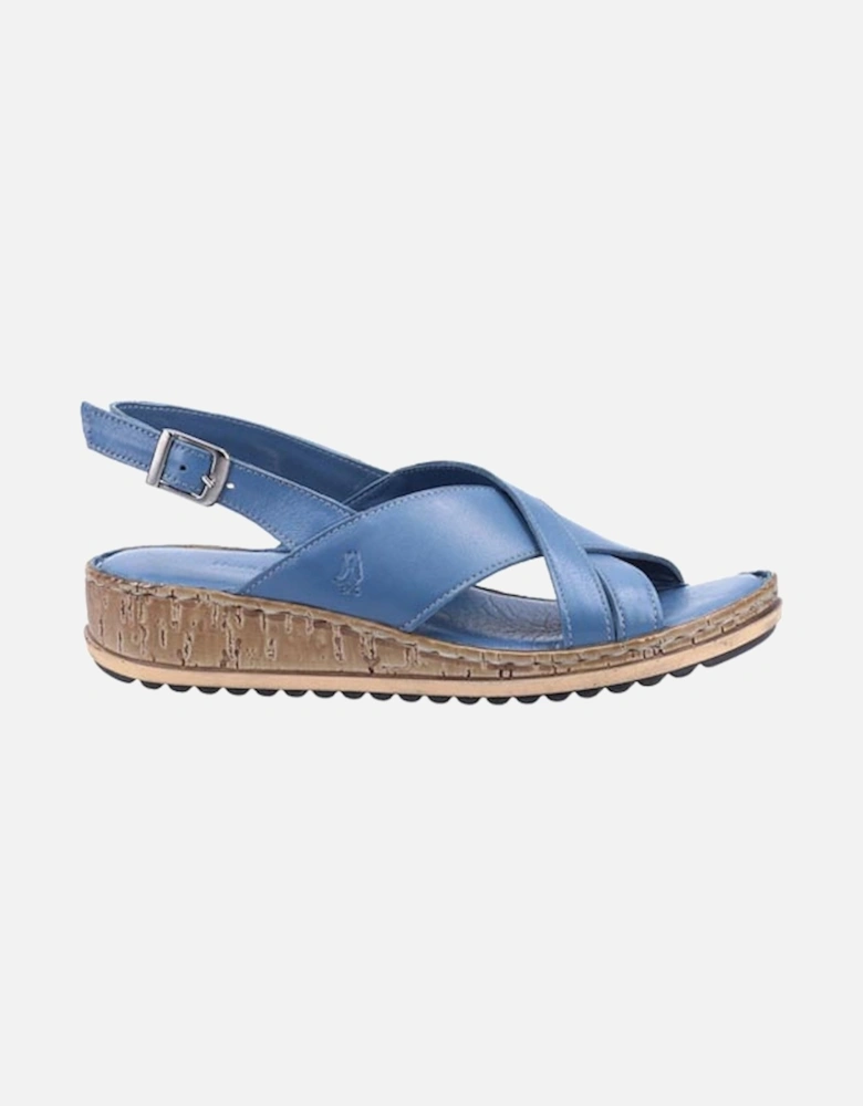 Women's Elena Cross Over Leather Sandals Blue