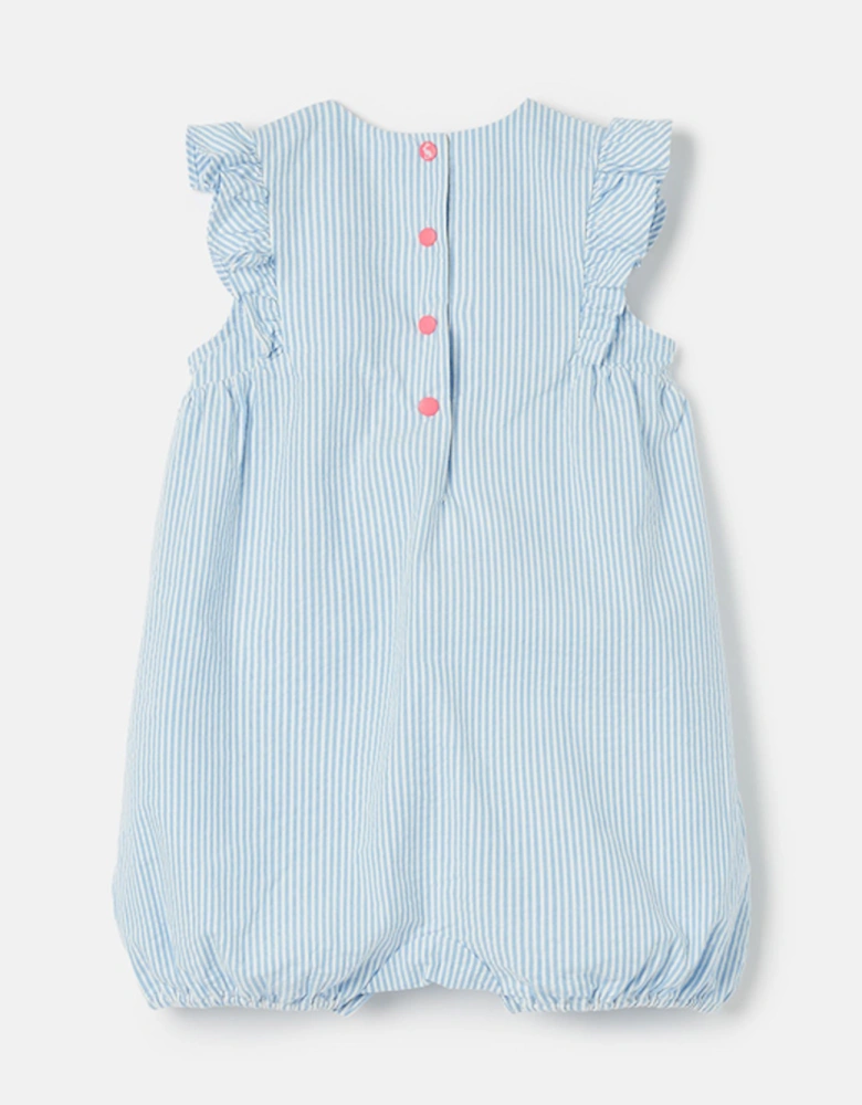 Lilly Woven Romper Blue Stripe