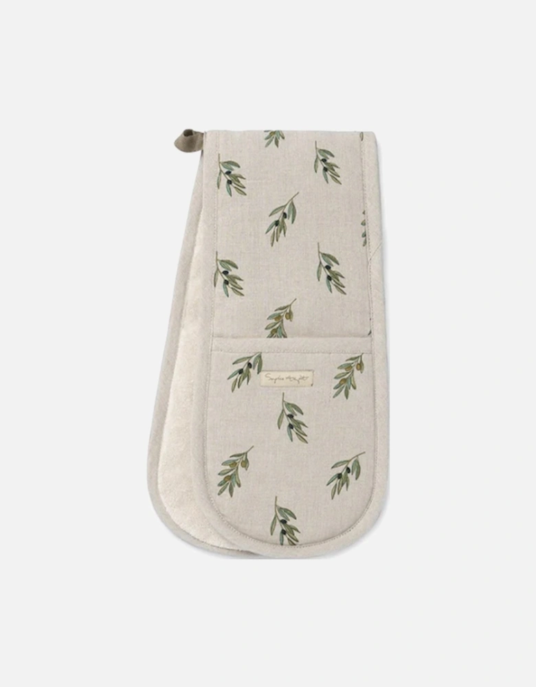 Olive Linen Double Oven Glove
