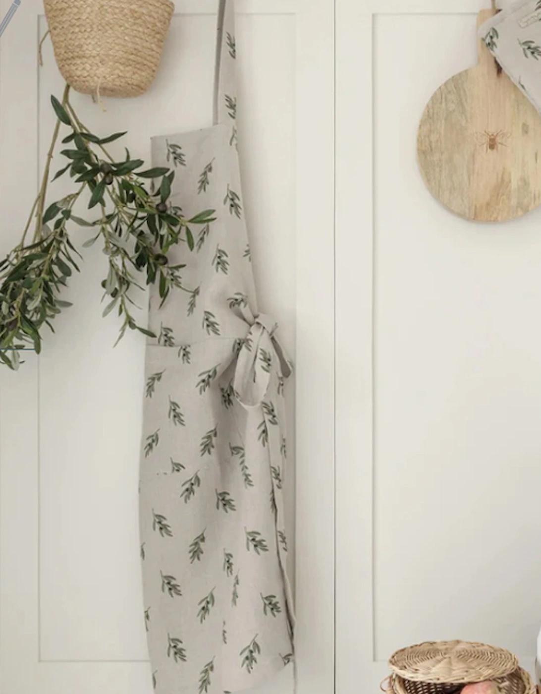 Olive Linen Adult Apron