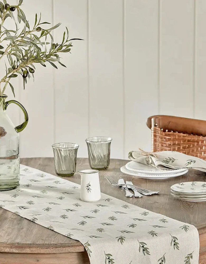 Olive Linen Table Runner