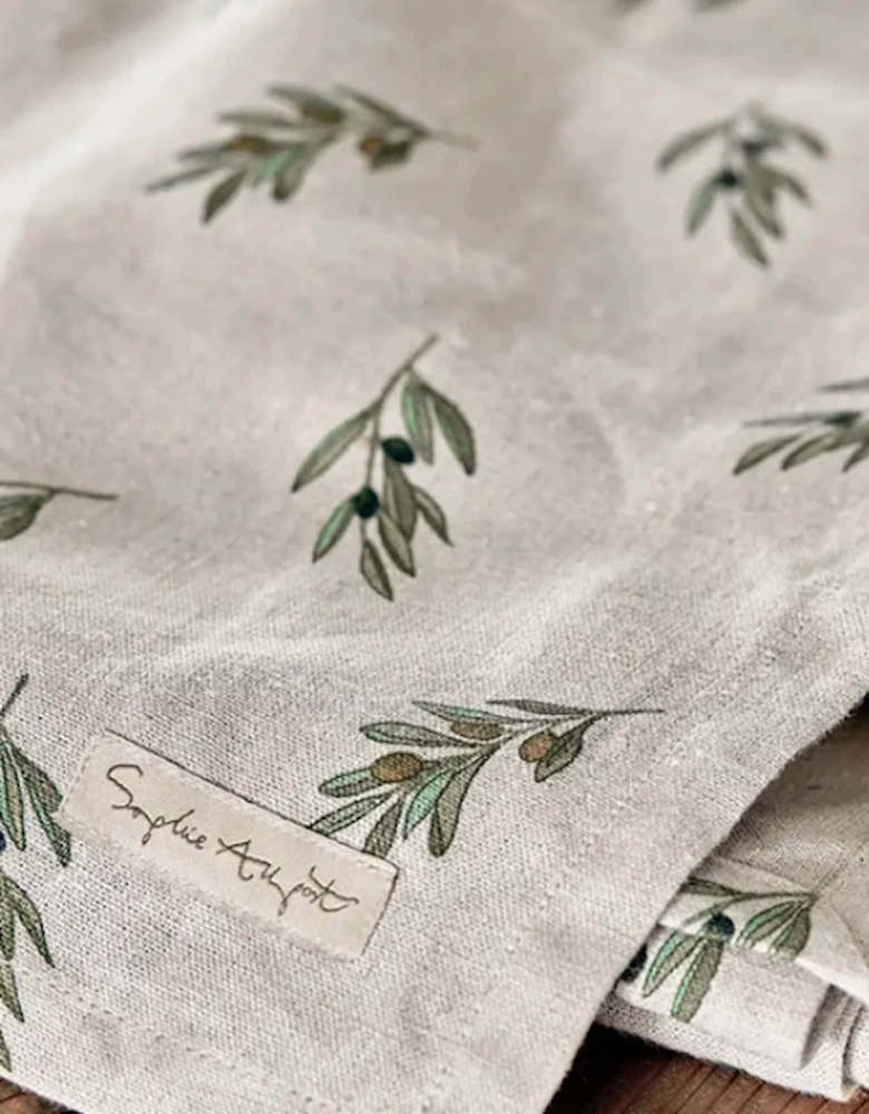 Olive Linen Table Runner