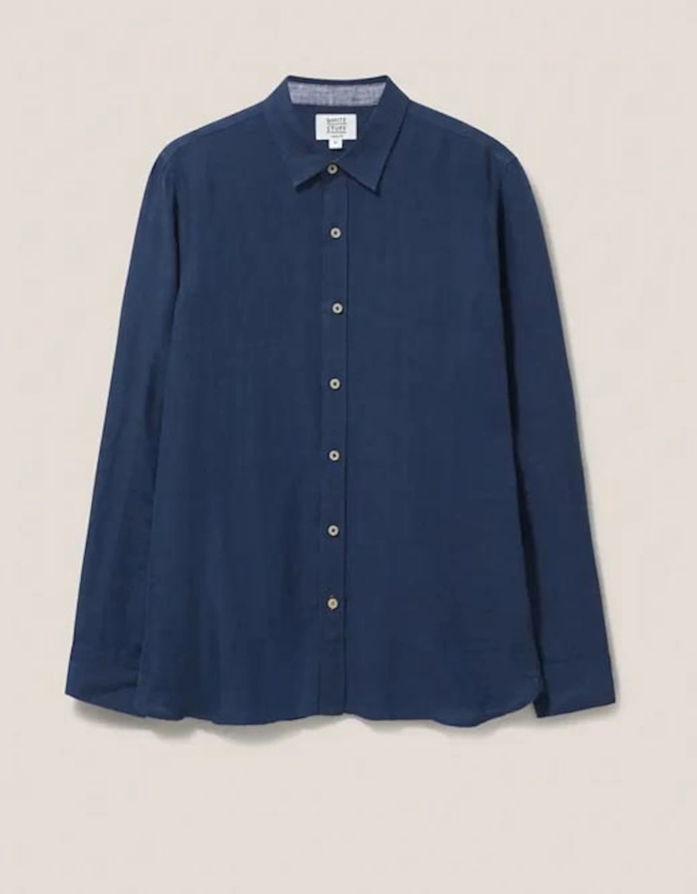 Men's Pembroke Long Sleeve Linen Shirt Dark Navy