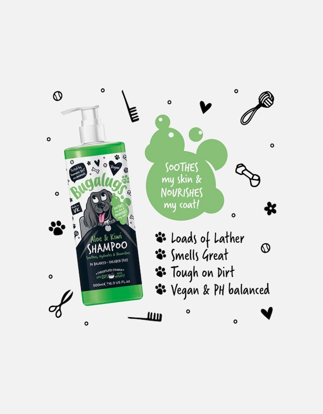 Kiwi & Aloe Bottle Dog Shampoo With Pump 500ml