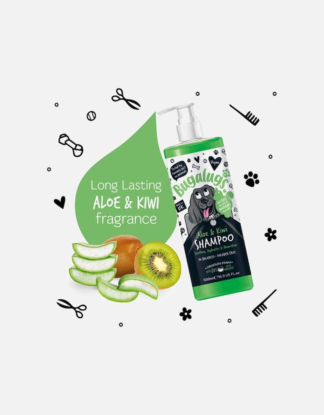 Kiwi & Aloe Bottle Dog Shampoo With Pump 500ml