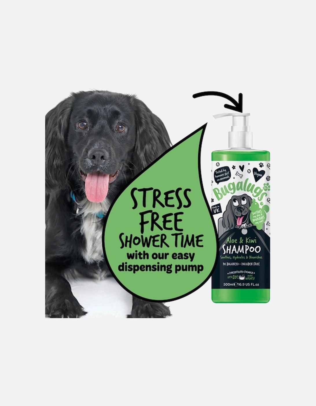 Kiwi & Aloe Bottle Dog Shampoo With Pump 500ml