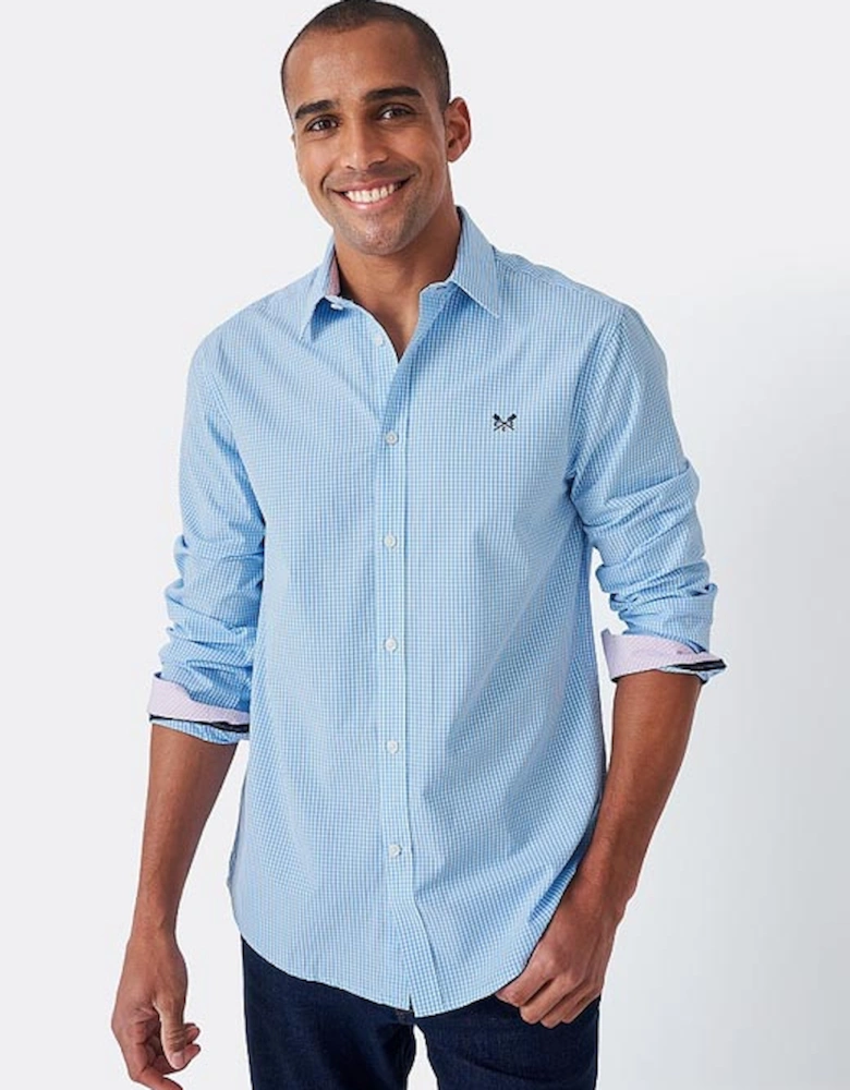 Men's Classic Fit Micro Gingham Shirt Sky