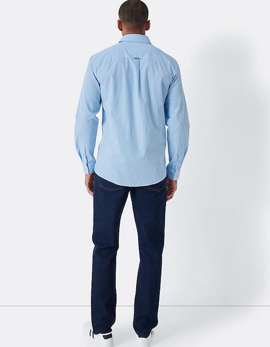 Men's Classic Fit Micro Gingham Shirt Sky