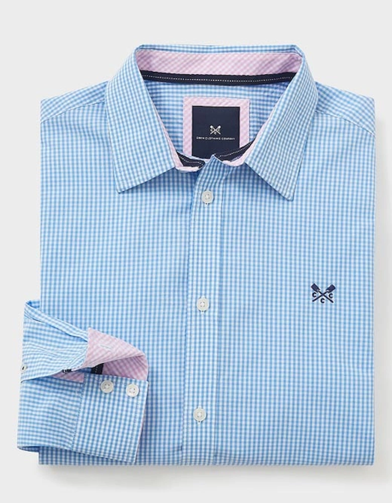 Men's Classic Fit Micro Gingham Shirt Sky