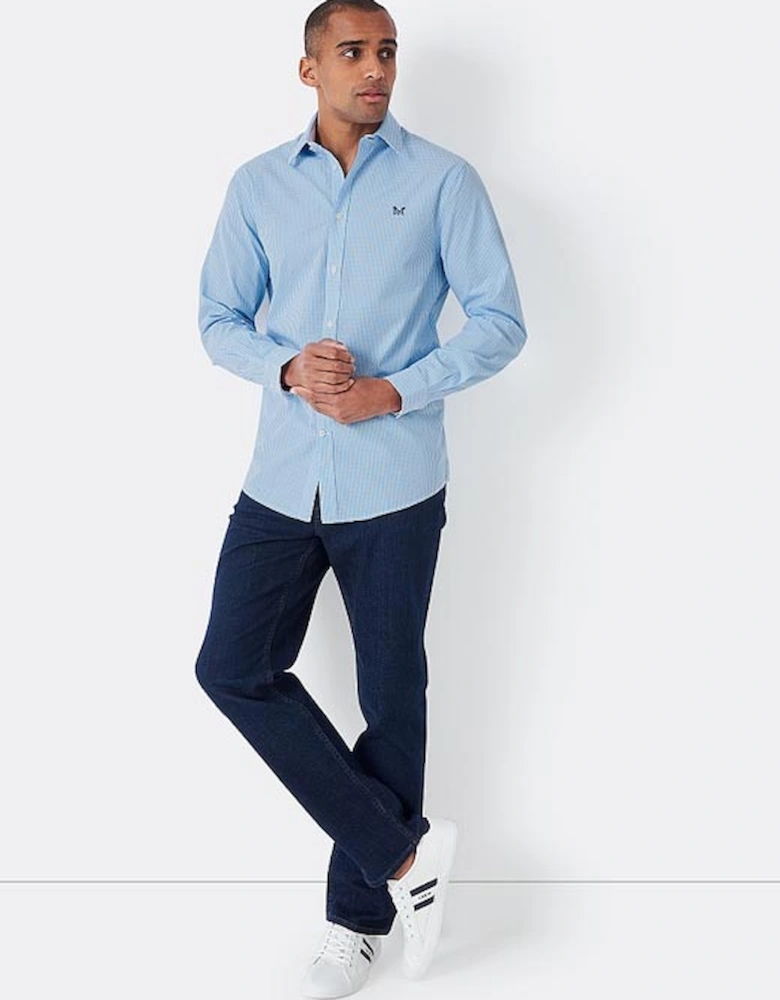 Men's Classic Fit Micro Gingham Shirt Sky