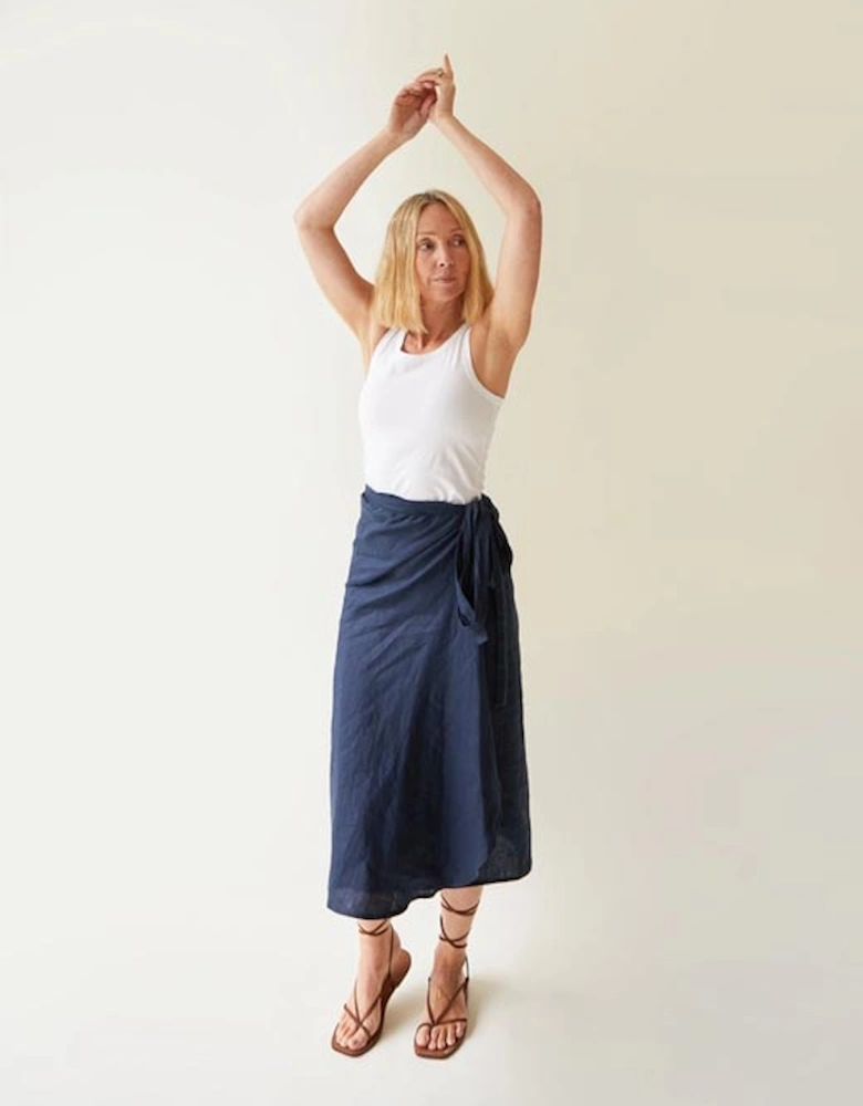 Sadie Skirt Linen Navy One Size