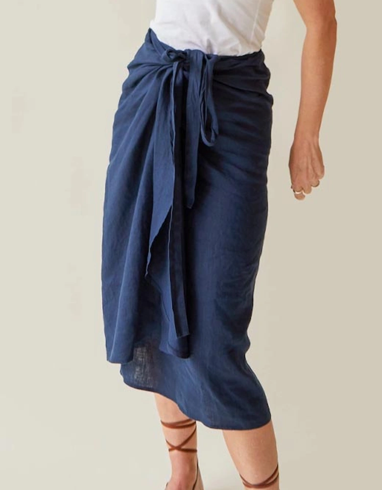 Sadie Skirt Linen Navy One Size