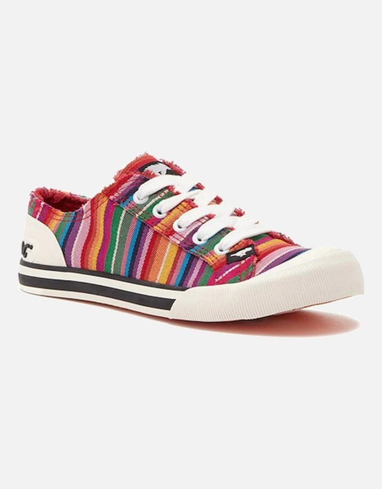 Jazzin Slip Eden Stripe Trainers Red/Multi