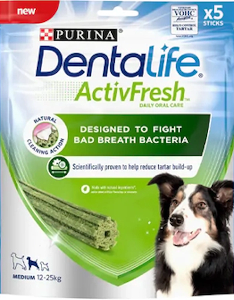 Dentalife Activfresh Medium Dog Treat Dental Chews 5pk