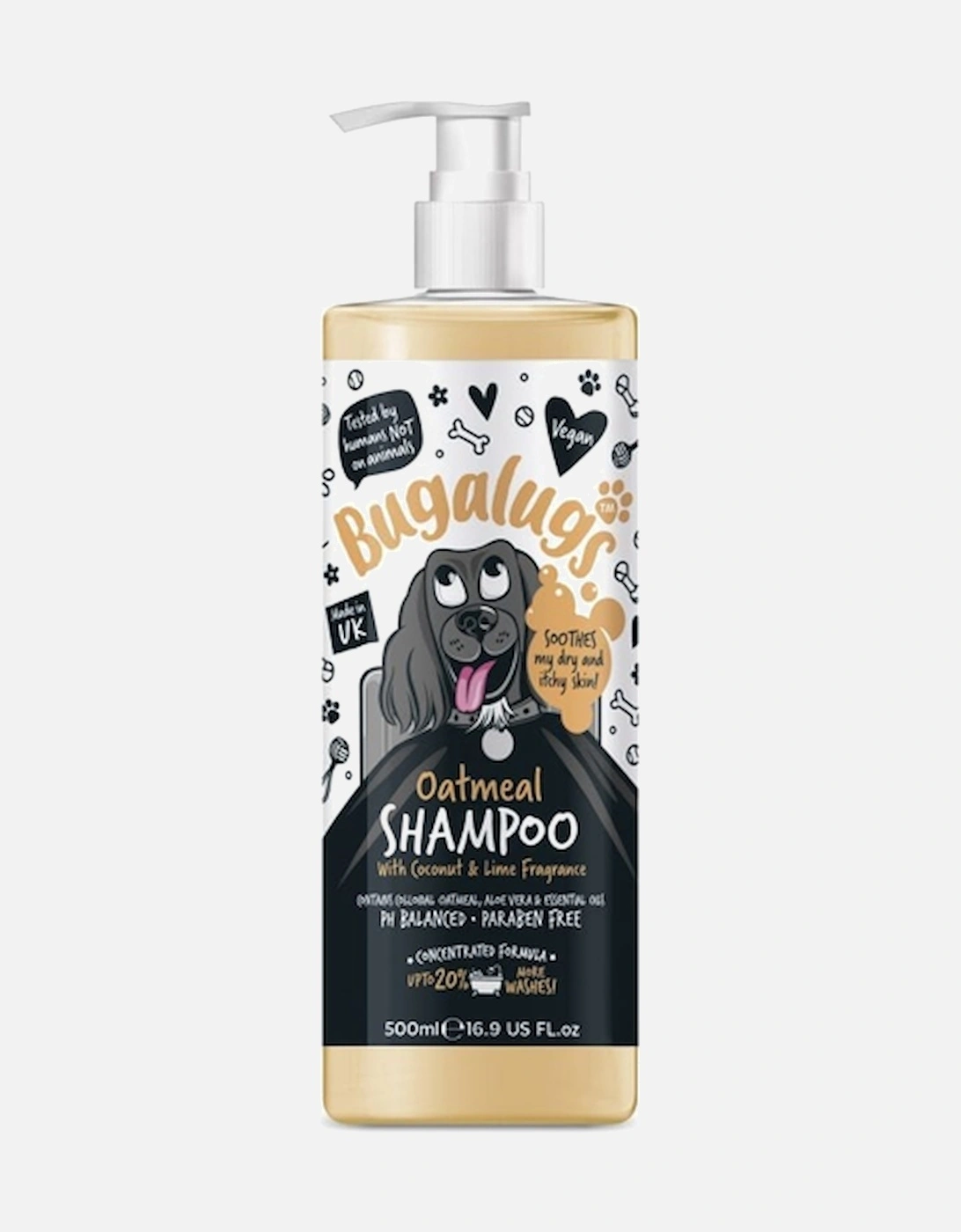 Oatmeal Dog Shampoo Bottle With Pump 500ml, 2 of 1