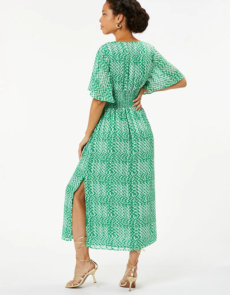 Women's Yoko Long V-Neck Dress Green