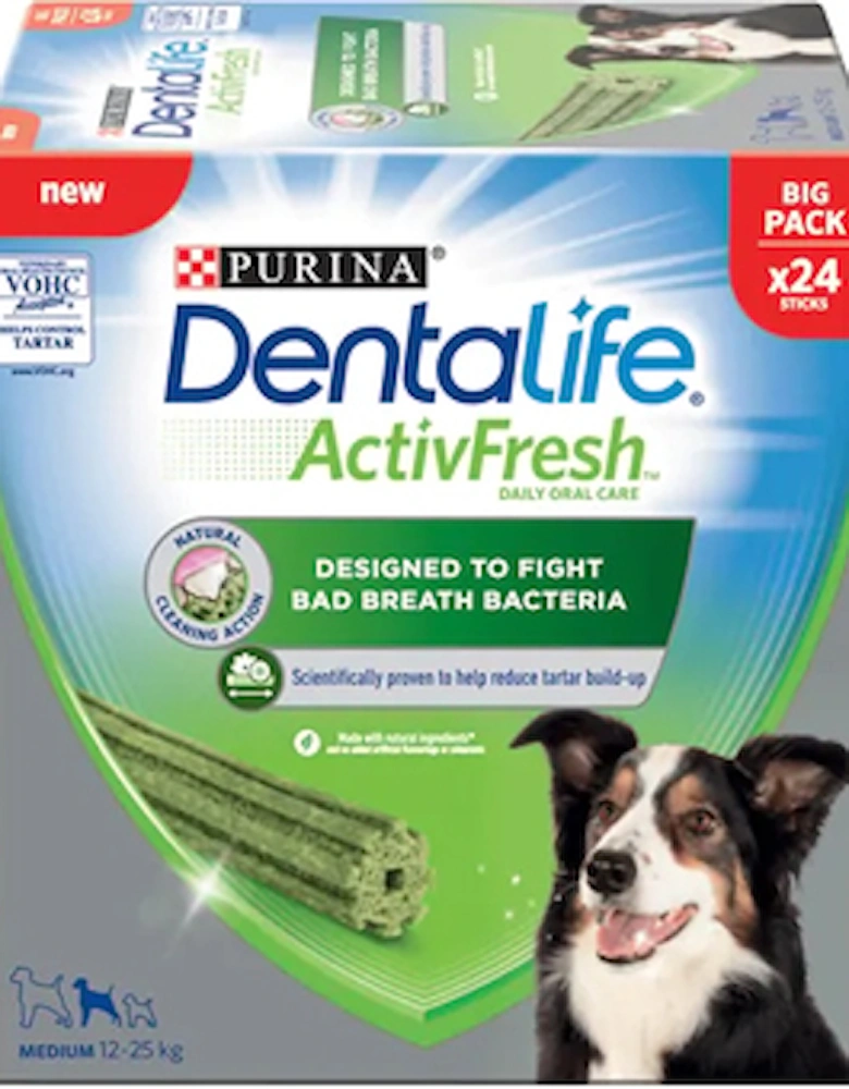 Detalife Activfresh Medium Dog Treat Dental Chews 24pk