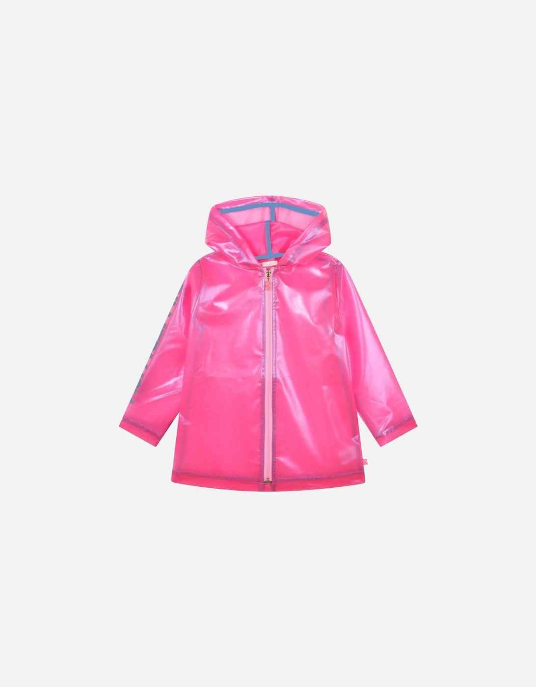 Girls Pink Transparent Rain Coat, 4 of 3