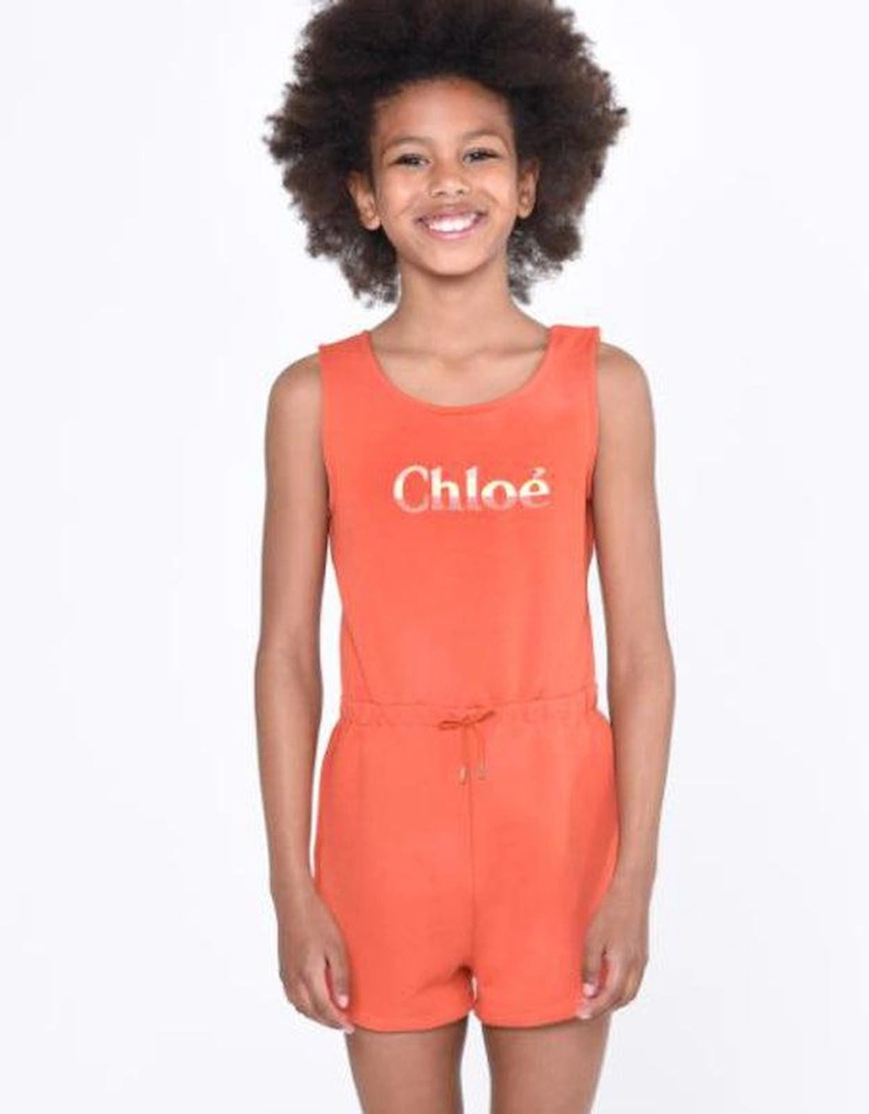 Girls Orange Playsuit