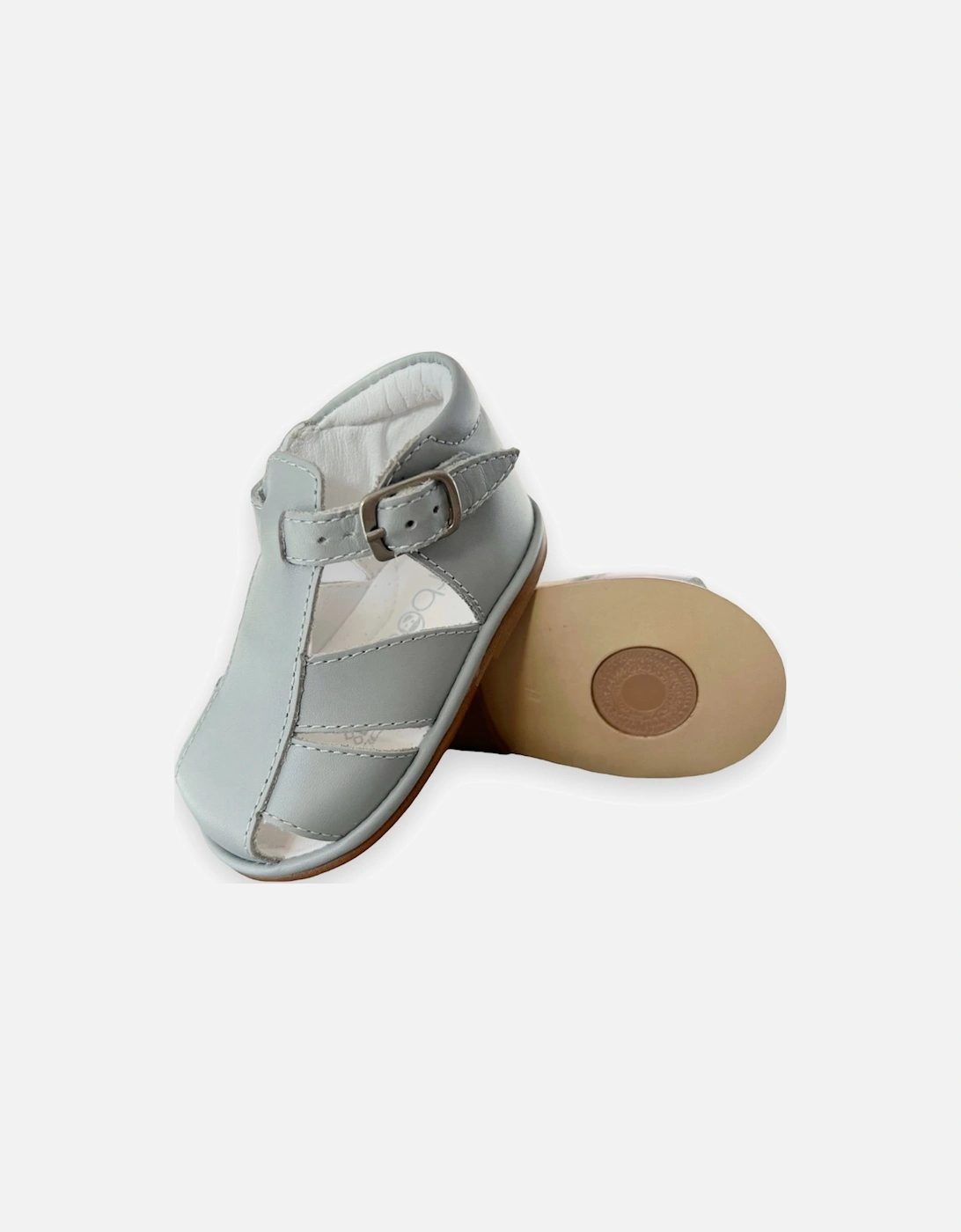 Grey Leather Guy Caged Sandals