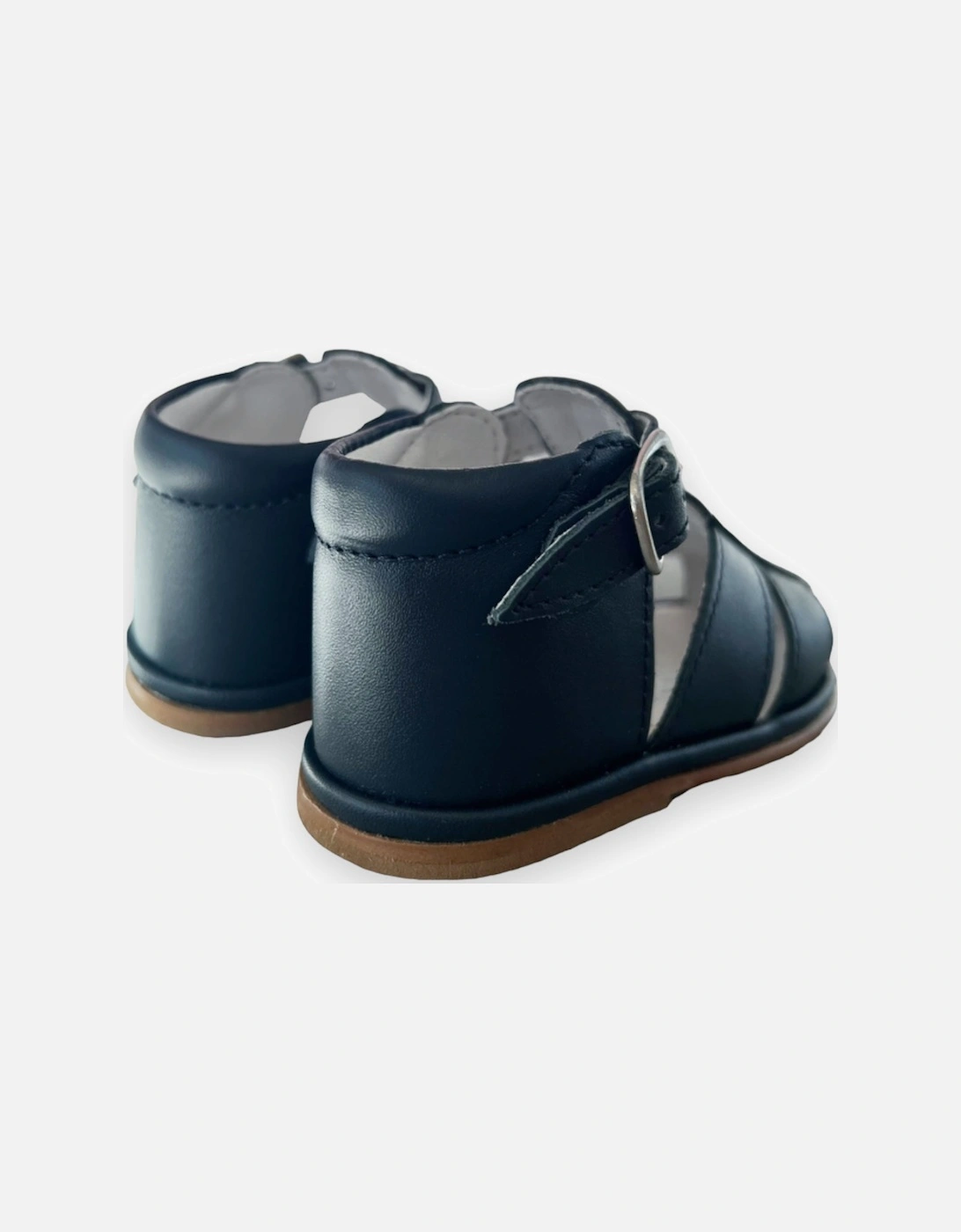 Navy Leather Guy Caged Sandals