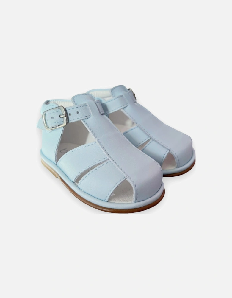 Blue Leather Guy Caged Sandals