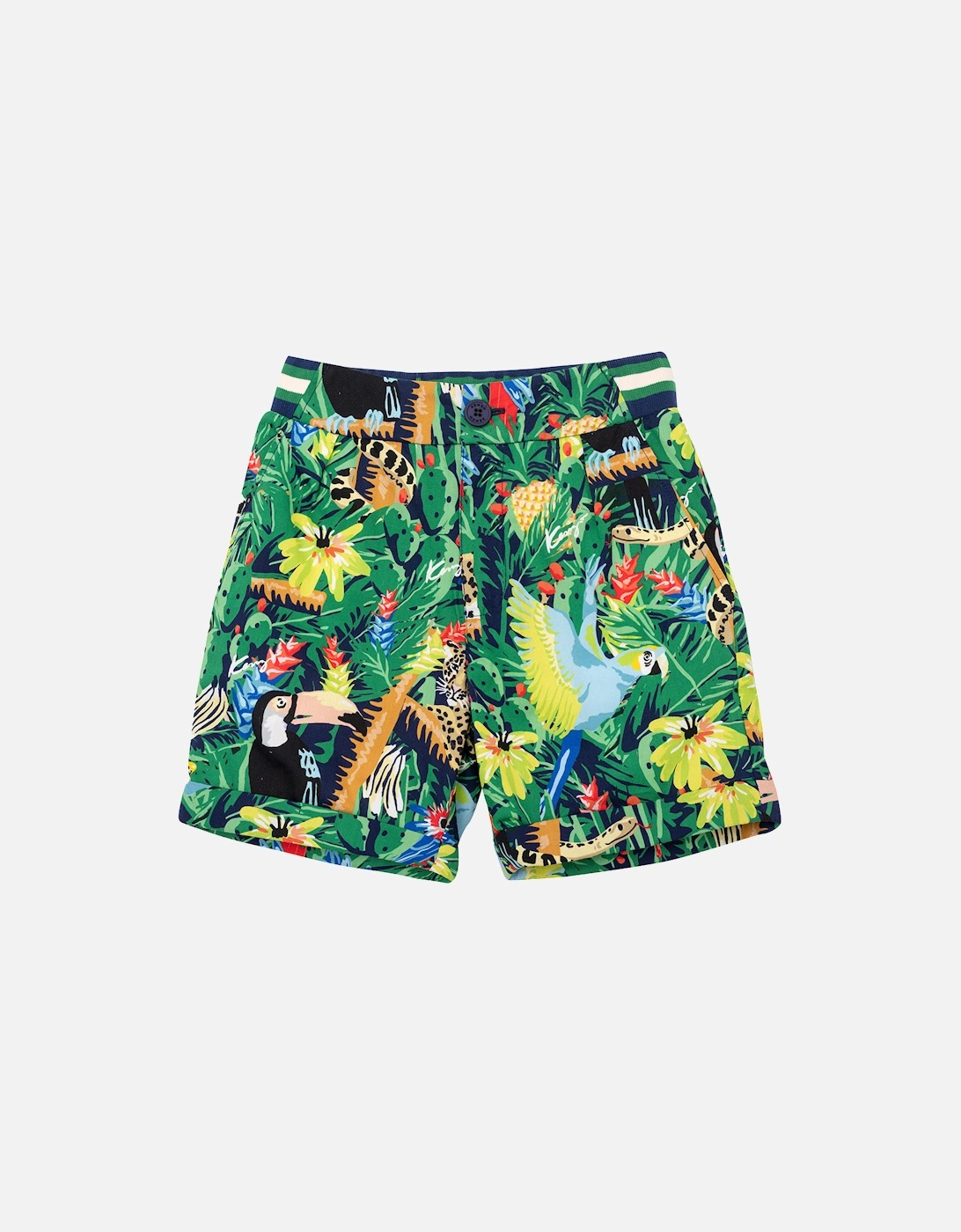 Kids Tropical Print Shorts Green, 4 of 3