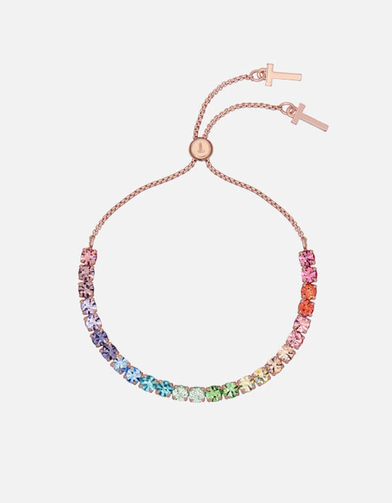 Women's Melrah: Icon Crystal Slider Bracelet - Rose Gold, Rainbow
