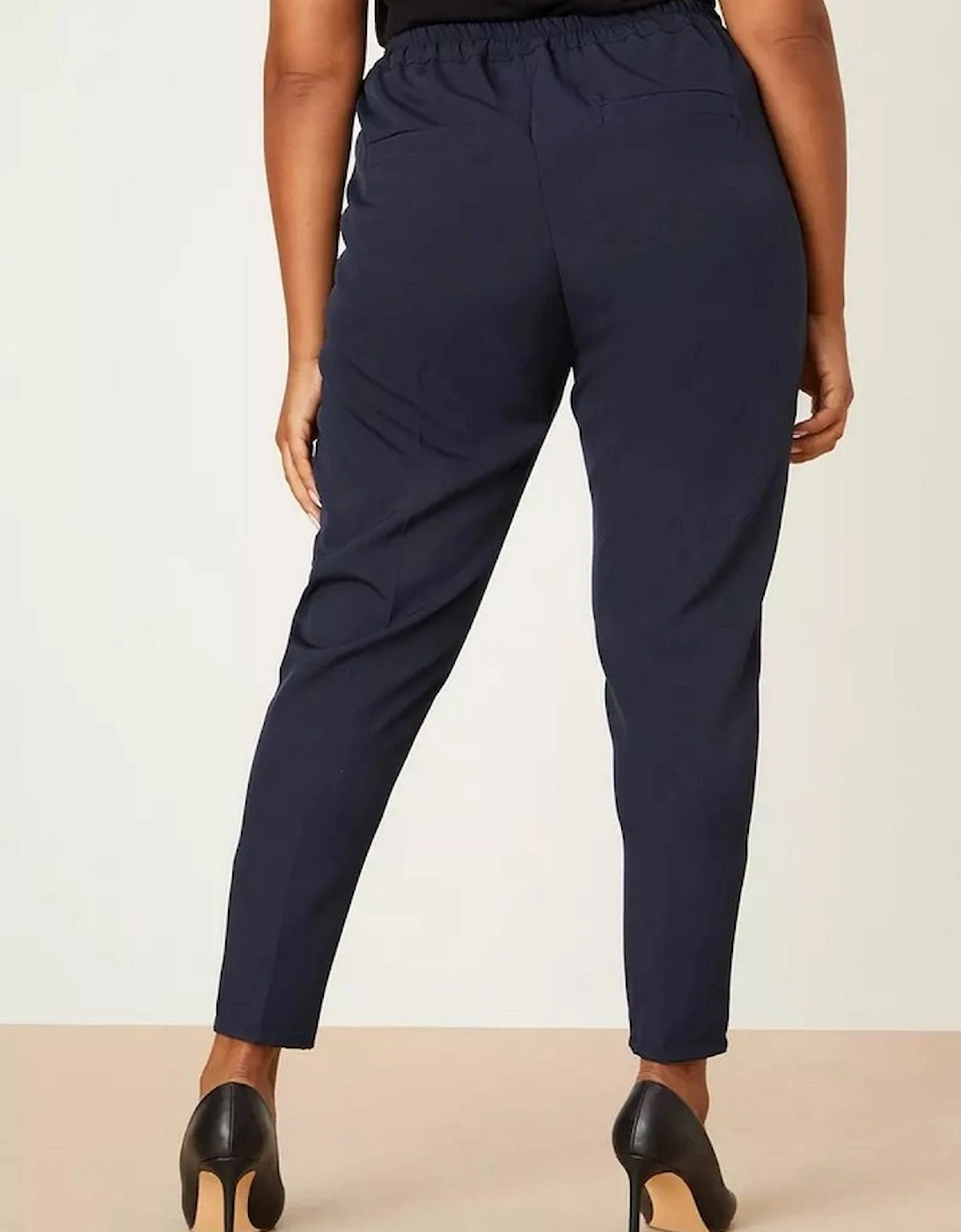 Womens/Ladies Elasticated Plus Ankle Grazer Trousers