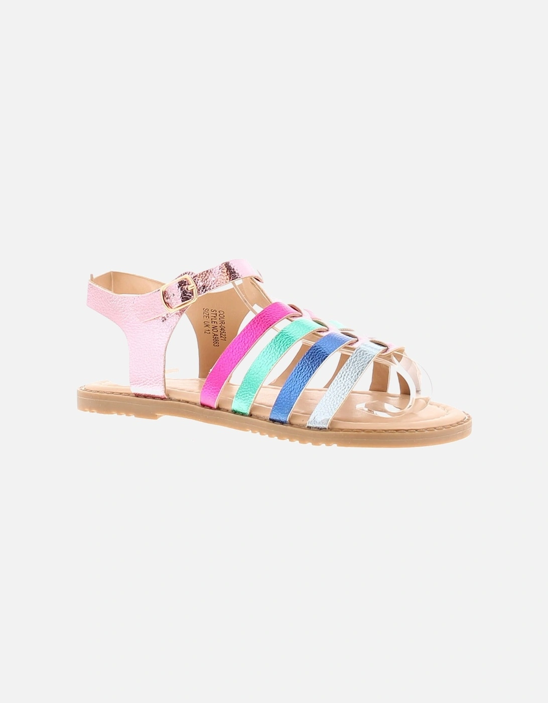 Girls Sandals Infants Vogue Gladiator Strappy Assorted Colour, 6 of 5