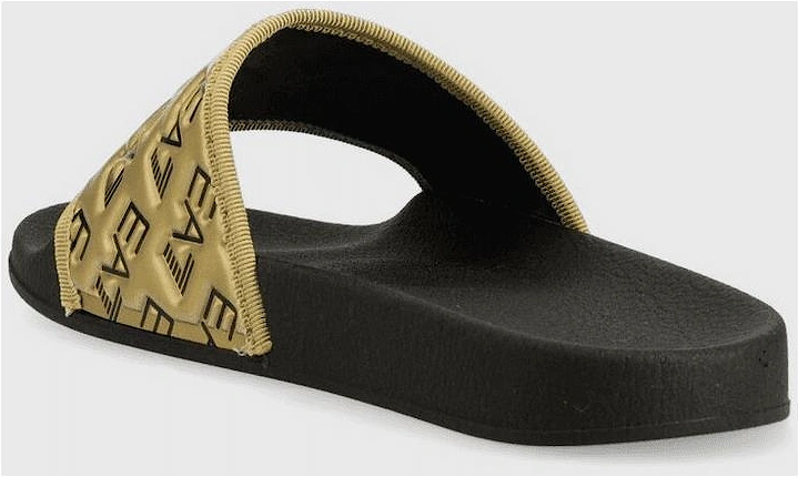 Graphic Monogram Logo Black/Gold Sliders