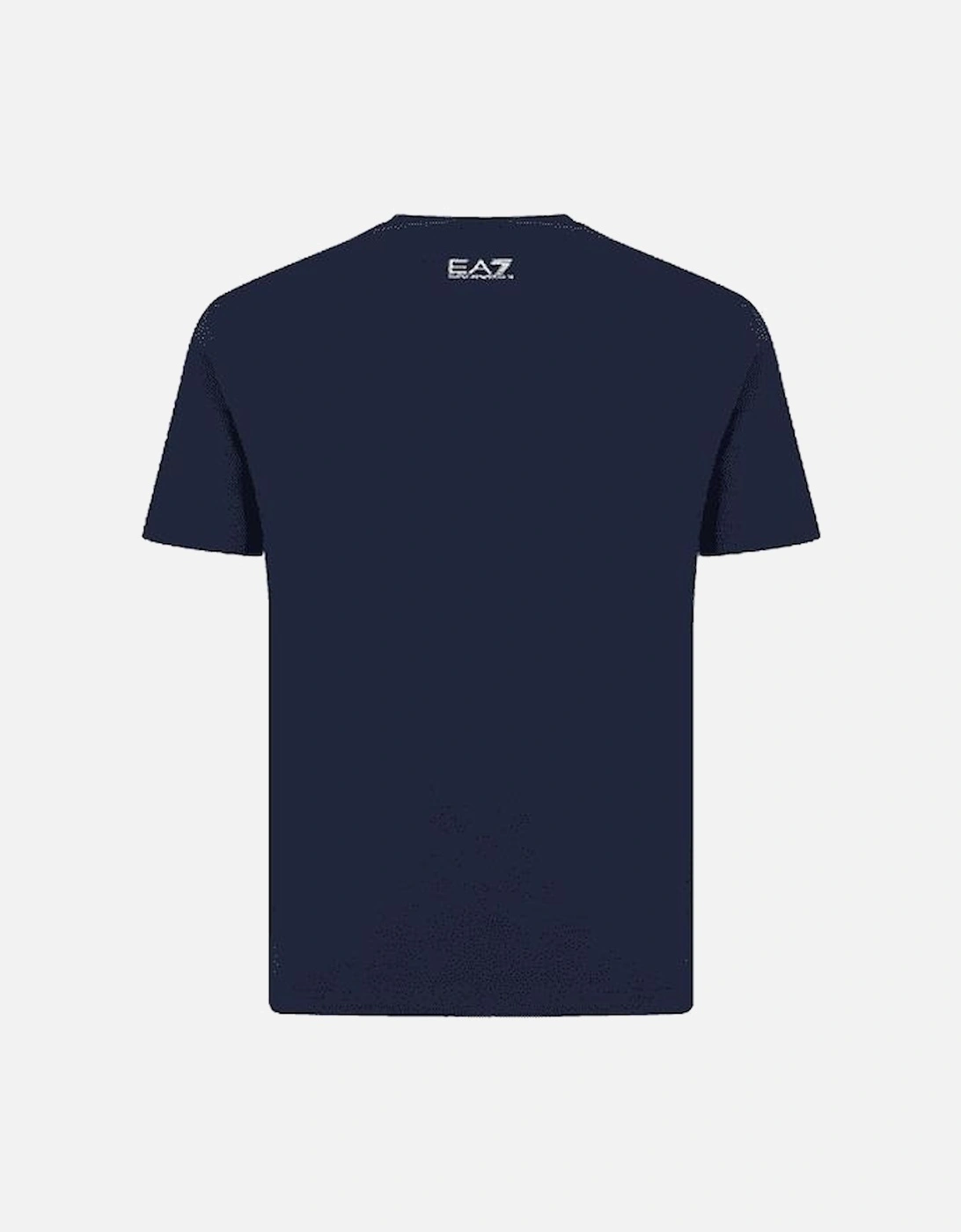 Cotton Printed Logo Navy Blue T-Shirt