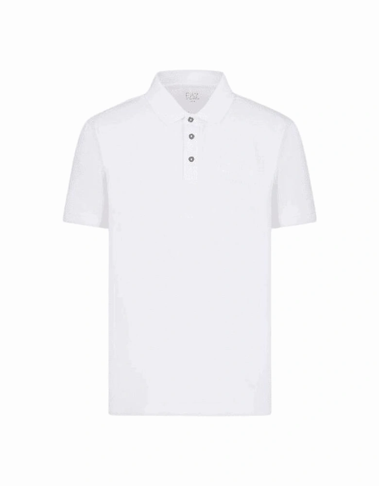 Cotton Rubberised White Short Sleeve Polo