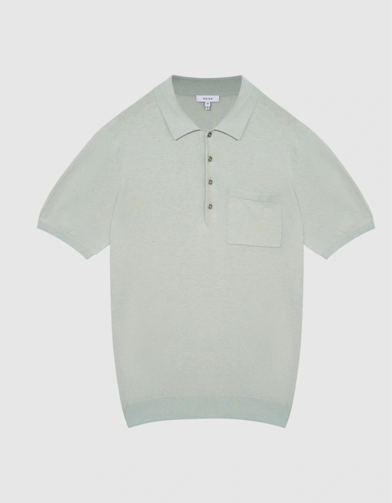 Buttoned Linen Polo Shirt