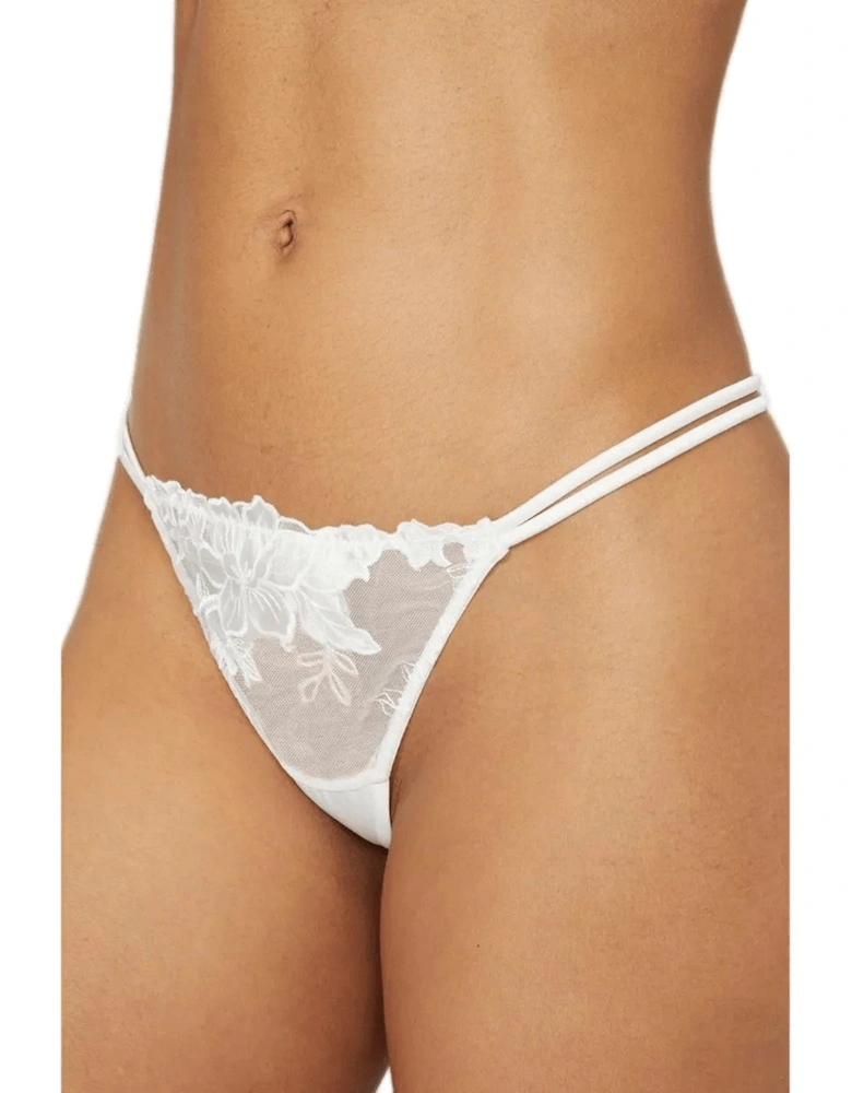 Womens/Ladies Lily Embroidered Bridal Thong