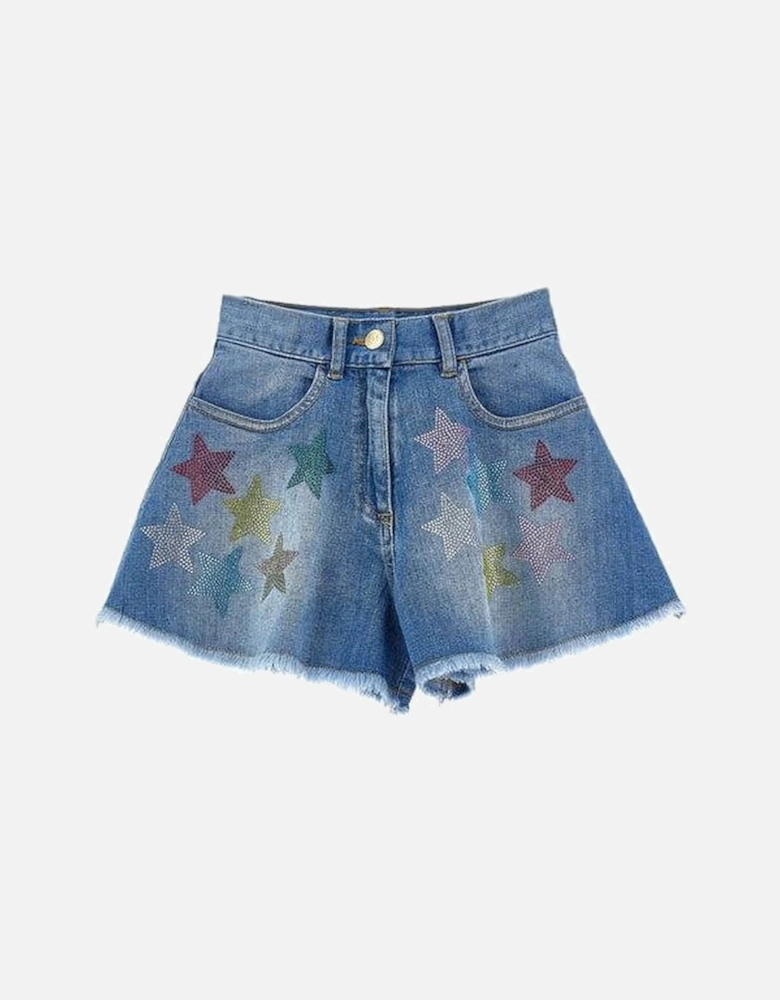 Girls Denim Star Shorts