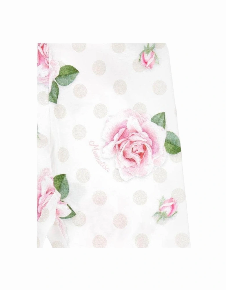 Baby Girls White Floral Leggings