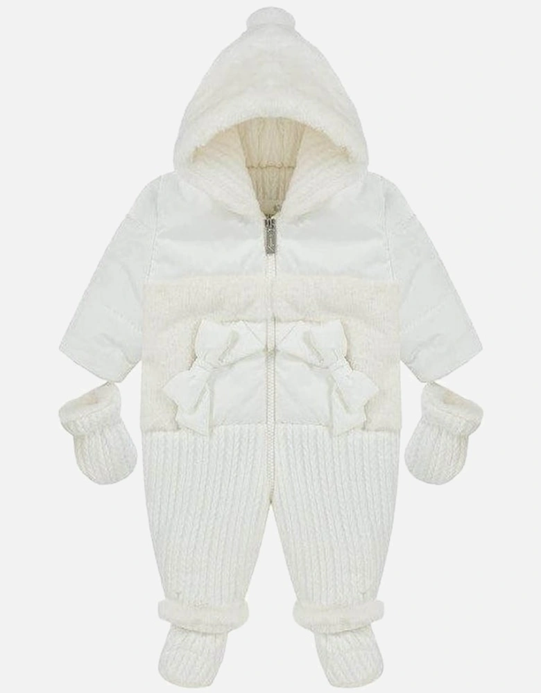 Baby Girls Cream Snowsuit