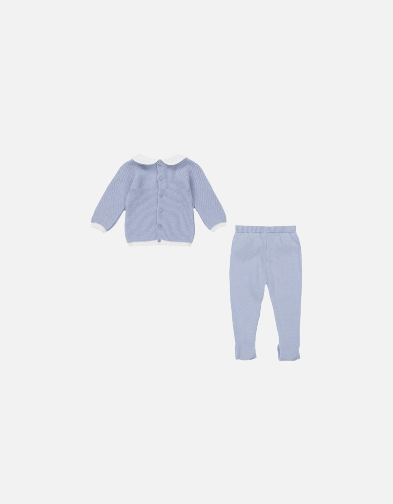 Paz Rodriguez Unisex 2 piece Knitted Babygrow Blue