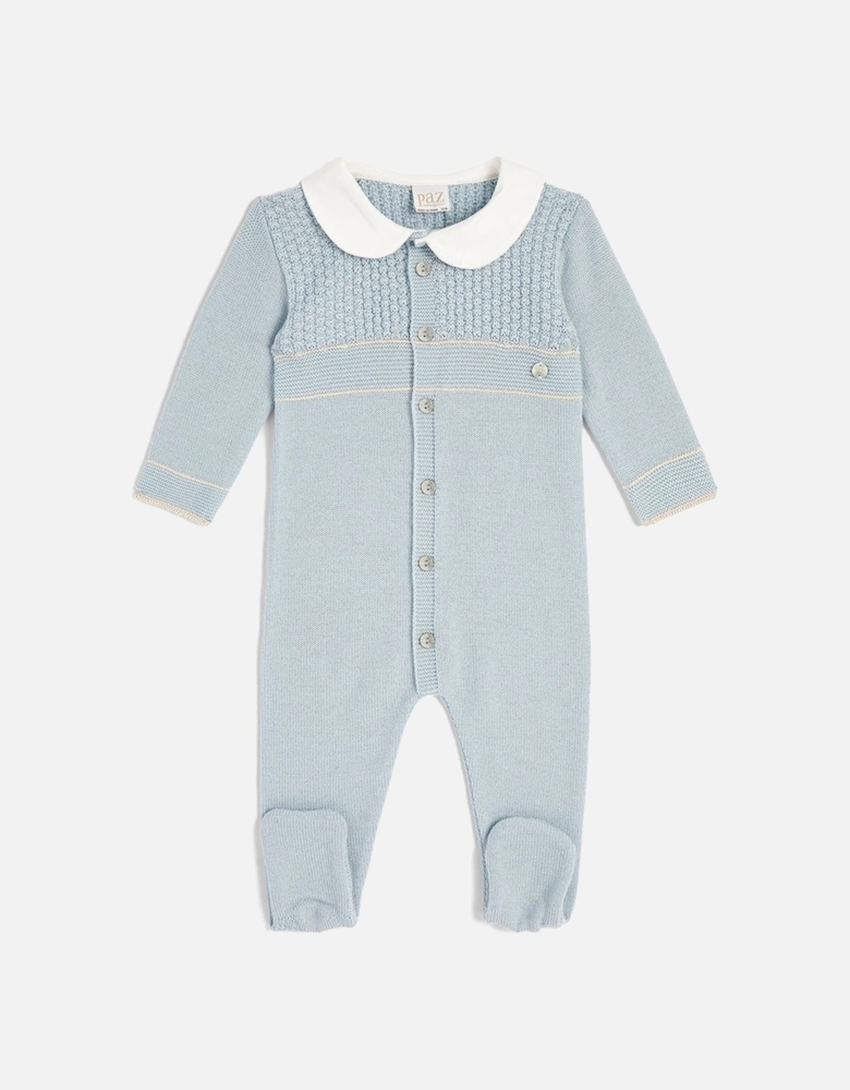 Paz Rodriguez Baby Unisex Knitted Romper Blue