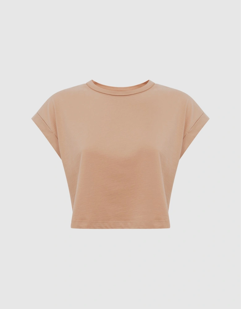 Cotton Crew Neck Crop Top