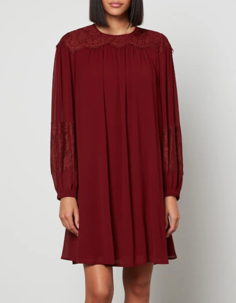 See By Chloé Georgette and Lace Mini Dress