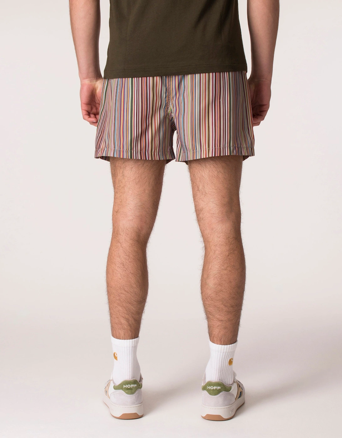 Regular Fit Signature Stripe Print Swim Shorts